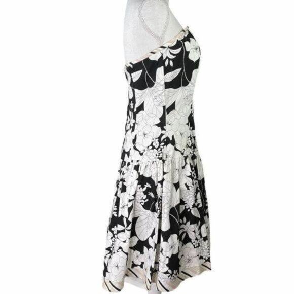 Vintage 1980s Jessica McClintock Floral Strapless Dress Fit & Flare 10 NWT - Picture 3 of 9
